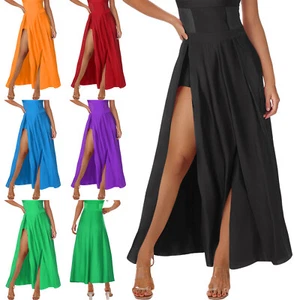 Womens Skirt Practice Dress Praise Dancewear Samba Dance Mexican Lyrical Maxi - Foto 1 di 71