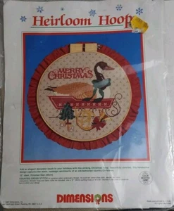 Vintage Dimensions Heirloom Hoop Counted Cross Stitch Kit Merry Christmas Goose  - Bild 1 von 2