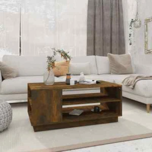 vidaXL Coffee Table Smoked Oak 102x55x43 cm Engineered Wood - Picture 1 of 7