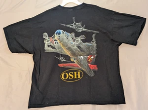 Oshkosh B17 Flying Fortress Black EAA Air Venture T-Shirt Men’s 2XL - Picture 1 of 6