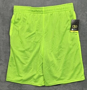 NEW Boys XL Shorts Husky 14/16 Neon Green Mesh Lined Drawstring Athletic Works - Picture 1 of 15