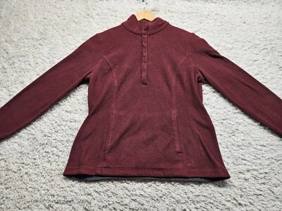 Chaqueta Pullover Vintage REI Pullover 1/4 Snap Polar Para Mujer Talla S Granate Foto 1 de 4