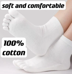 Women Lady Ankle 5 Finger Toe Invisible No show Socks Low Cut 100%Cotton Breathe - Picture 1 of 13