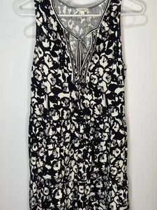 Max Studio London V -Neck Sleeveless Midi Dress Size L. Tier Dress Black & White - Bild 1 von 9