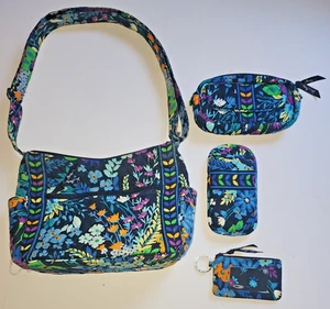 Vera Bradley 4-teiliges Glasetui, Bügel, Kosmetik, Geldbörse Set Midnight Blues - Bild 1 von 2