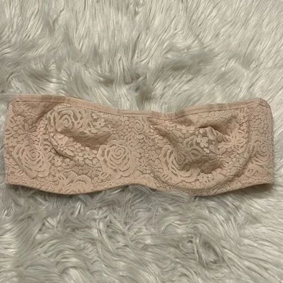 Wacoal 36D Bra Beige Halo Lace Strapless Bandeau Underwire 854205 Back Closure - Image 1 of 4