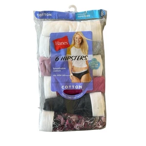 Ropa interior hipster de algodón para mujer Hanes paquete de 6 talla XL sin etiquetas - Imagen 1 de 6