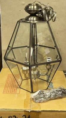 FORTE LIGHTING ENTRY NOOK 3004-03-34 ANTIQUE PEWTER BOUND GLASS - Image 1 of 3