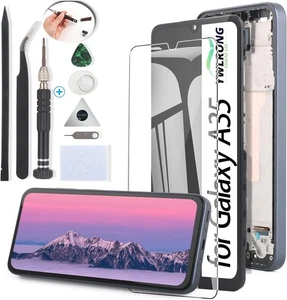 For Samsung Galaxy A35 5G A356 LCD Display Touch Screen Digitizer Assembly Frame - Picture 1 of 5