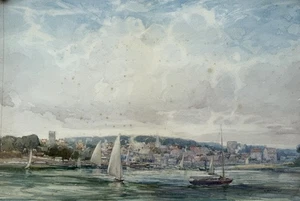 George Rushton RBA ROI – Large Nautical Watercolour Suffolk? – C 1930 - Picture 1 of 10