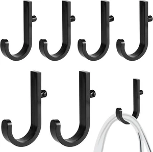 6pcs Tool Hooks Compatible with Suncast/Craftsman Shed, Premium Plastic Black  - Picture 1 of 6
