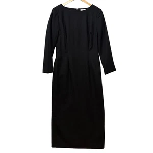 Chadwick's Women's Black Wool Long Sleeve Sheath Dress Size 10 - Picture 1 of 9