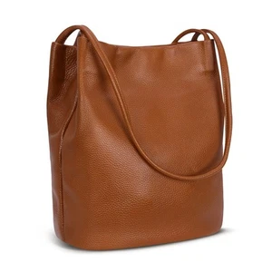 Leather Bucket Bag Large Purses for Women Tote Bag Purse Brown Hobo Bag Slouc... - Picture 1 of 8