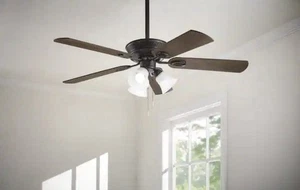 Hampton Bay Glendale III 52" LED Matte Black Ceiling Fan w/ Light & Pull Chains - Picture 1 of 10