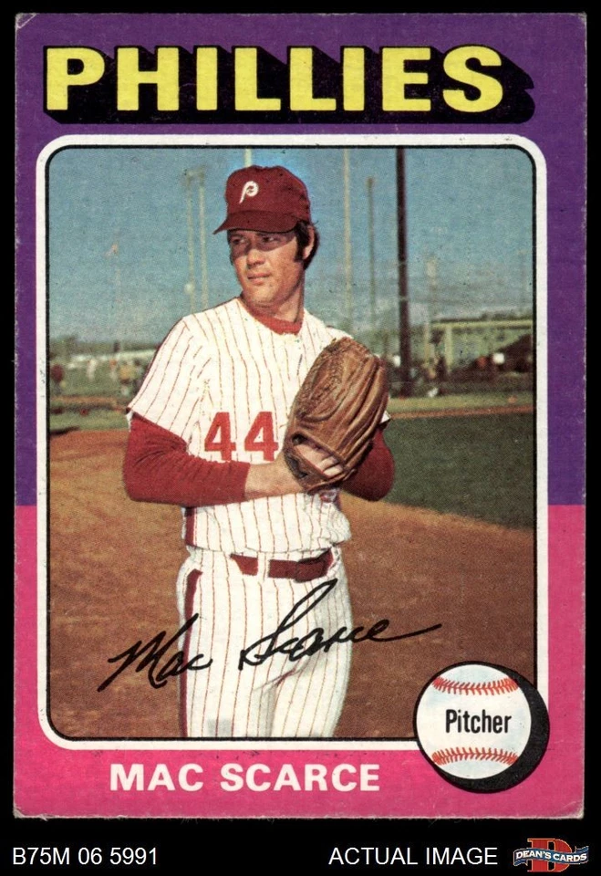 1975 Topps Mini #527 Mac Scarce Phillies 3 - VG - Image 1 of 1