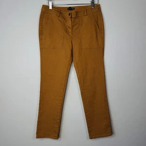 Eileen Fisher Pants Women's Size 6 Petite Yellow Brown Straight Leg Stretchy - Picture 1 of 4