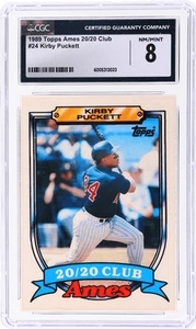 1989 Topps Kirby Puckett Ames 20/20 Club #24 CGC 8 - Picture 1 of 2