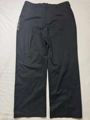 Pantalones Croft & Barrow para Hombres 36x32 Negros Frente Plano Caqui Calce Relajado Elastizados NUEVO Foto 1 de 4