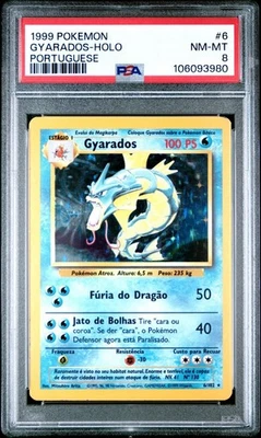 1999 Pokemon Portuguese Base Set Gyarados Holo #6 PSA 8 NM-MT - Image 1 of 2