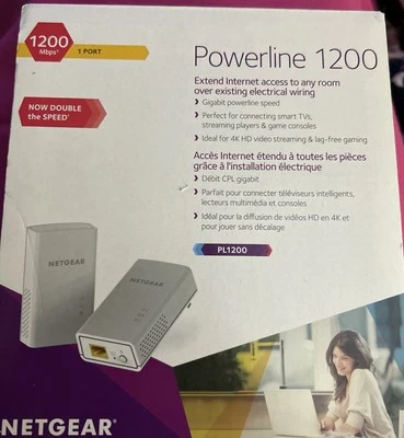 NETGEAR Powerline 1200 PL1200 Ethernet Wall-Plug-In Extender - Image 1 of 4
