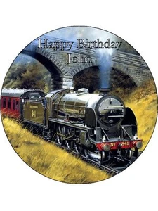 7.5" Steam Train Personalised Edible Icing Cake Topper - Picture 1 of 1