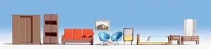 HO 1:87 scale Noch 1950's / 60's style INTERIOR FURNITURE for Diorama # 14832 - Picture 1 of 2