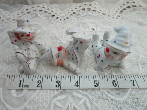 Vtg Set of 3 Ceramic Tumbling Clowns Decorative Figurines MARKED RED China - Picture 1 of 9