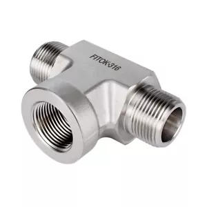 FITOK 316 SS Female Branch Tee 1/8" Male NPT x Male NPT x Female NPT 6200 psi - Picture 1 of 2