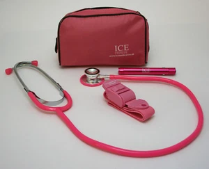 Nuevo conjunto de torniquete, lápiz LED y estetoscopio ROSA - Imagen 1 de 5