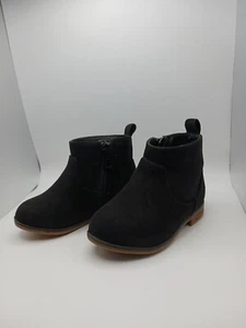 Kleinkind Mädchen Cat & Jack schwarz Kunstleder Stiefel Größe 5 Reißverschluss - Bild 1 von 5