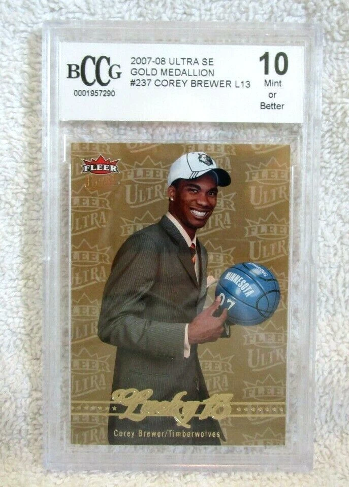 Corey Brewer RC 2007-08 Ultra Gold Med Lucky 13 Rookie #237 BccG10!Timberwolves Foto 1 de 1