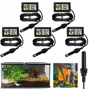 5Pcs Digital LCD Aquarium Thermometer Temperature Monitor W/ Probe for Fish Tank - Picture 1 of 16