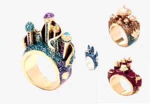 DISNEY® CASTLE PRINCESS RING ALADDIN ELLA BEAUTY BEAST MERMAID 7    #disneyrings - Picture 1 of 23