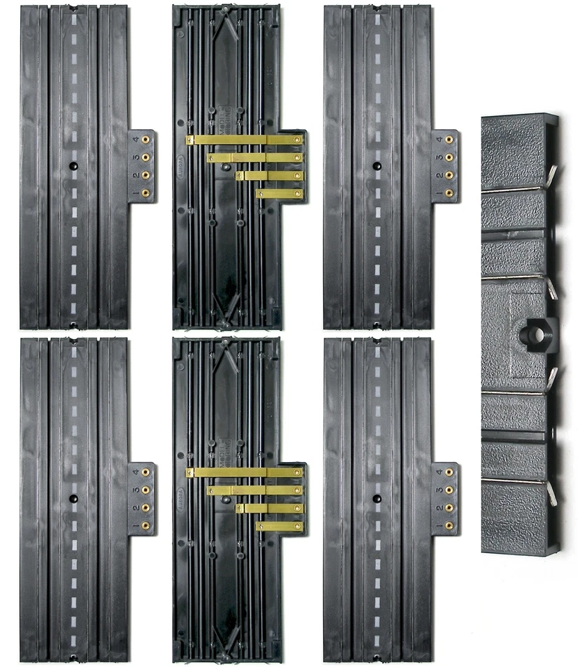 6pc Aurora Slot Car 9" STRAIGHT 4-Screw TERMINAL TRACK Lock & Joiner 1517 Unused - Image 1 of 1