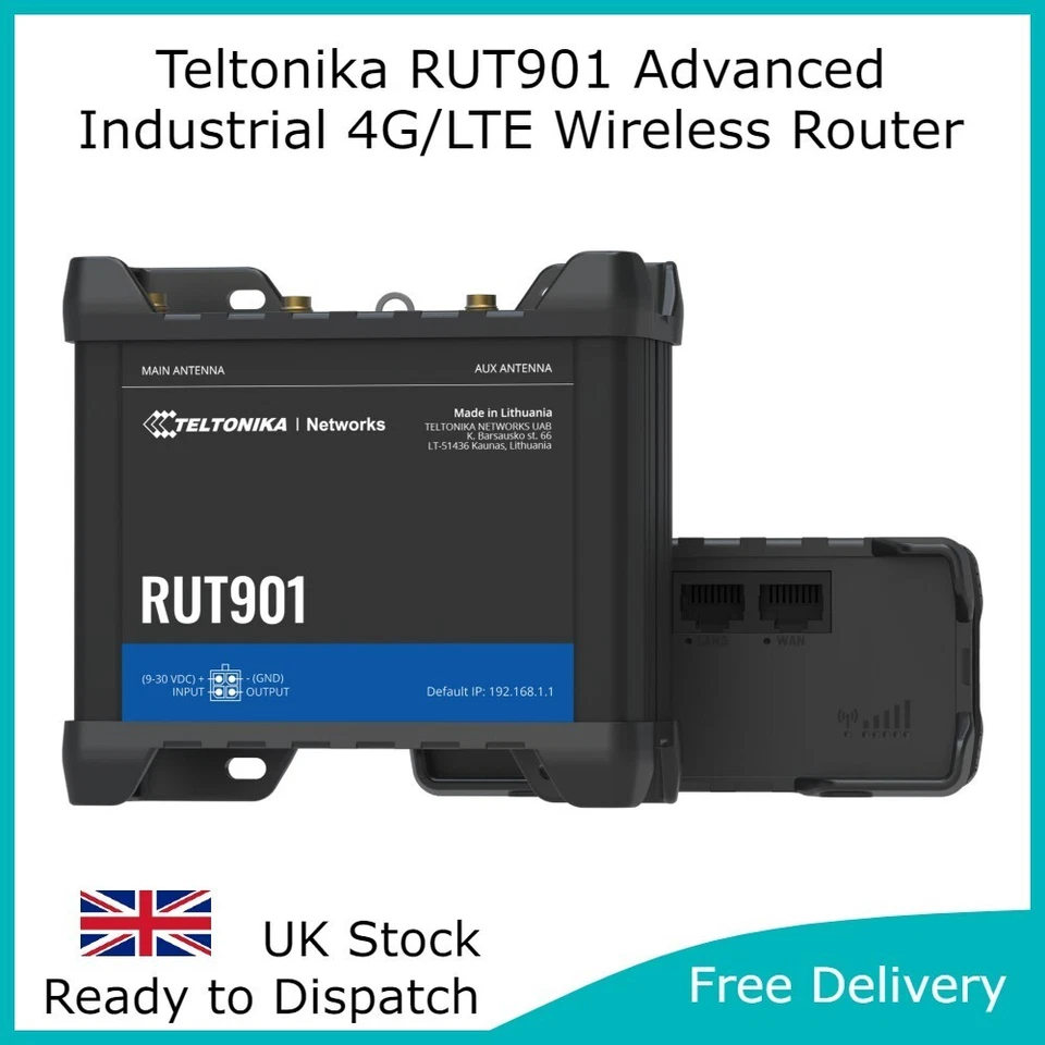 Teltonika RUT901 Advanced 4G LTE Industrial Wireless Router Unlocked (RUT951) - Image 1 of 4