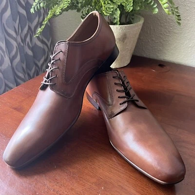 Zapatos de vestir Aldo para hombre talla 13 de cuero marrón con cordones. NUEVO Foto 1 de 4