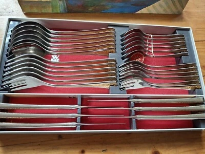 WMF Modell Alexandria Cromargan  30 teilig in WMF Besteckbox Gold Auflage - Bild 1 von 4