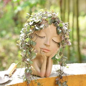 Face Planters Pots Flower Vase Succulent Head Planter for Home Decor Garden - Picture 1 of 7
