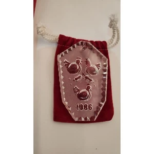 Bolso Waterford Crystal Ornament 1986 3 gallinas francesas estuche de terciopelo como está de colección Estate - Imagen 1 de 12