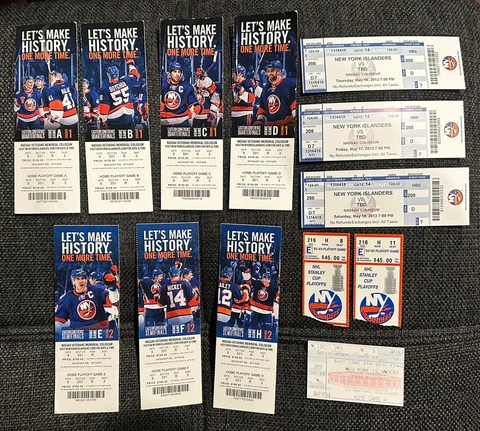 New York Islanders Stanley Cup Playoff Ticket Lot Various Years & Phantom Tix Cover