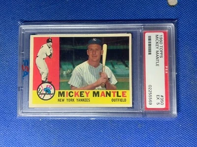1960 Topps Set-Break #350 - Mickey Mantle PSA 5 EX** Tarjeta de inversión** Foto 1 de 2