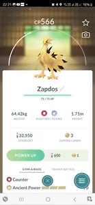 Shiny Galarian Zapdos Pokemon Trade Go - Bild 1 von 2