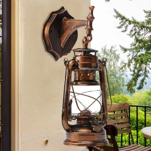 Outdoor Vintage Antique Rustic Lantern Lamp Retro Wall Sconce Light Fixture E27 - Picture 1 of 11