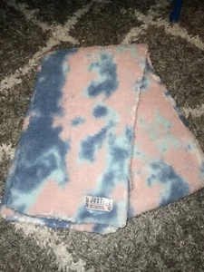 Justice cozy sherpa scarf BRAND NEW ONE SIze pink/blue tye dye 10" x 70" - Picture 1 of 2