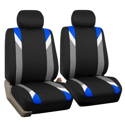  Fundas de asiento con canastilla Premium modernistas azules negras para auto auto SUV  Foto 1 de 3