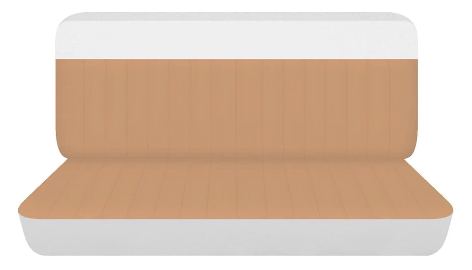 Fits 1982-1990 Dodge D150/250-350 truck Front bench seat covers white and tan - Image 1 of 1