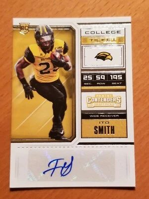 2018 Contenders Draft #291 Ito Smith Southern Miss Falcons RB Rookie Auto F - Image 1 of 2