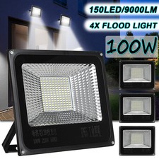 100W 150LED Outdoor Security Floodlight Garden Wall Flood Light Lamp Waterproof