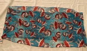 Justice Girls Santa Cat Sparkle Blue Red Multi Eternity Scarf - Picture 1 of 2