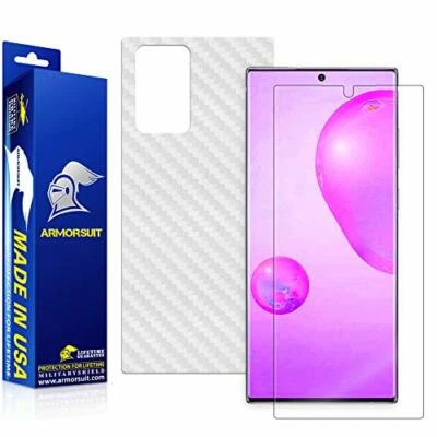 ArmorSuit White Carbon Fiber Skin + Clear Skin for Samsung Galaxy Note 20(2020) - Image 1 of 4